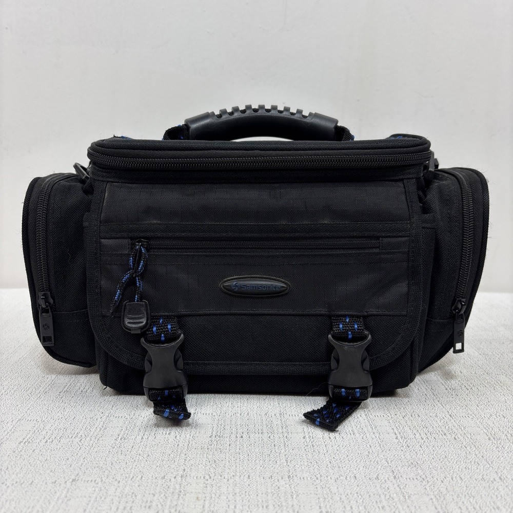 Samsonite Camera Camcorder Shoulder Bag Black‎ Multi Pockets Adjustable Strap